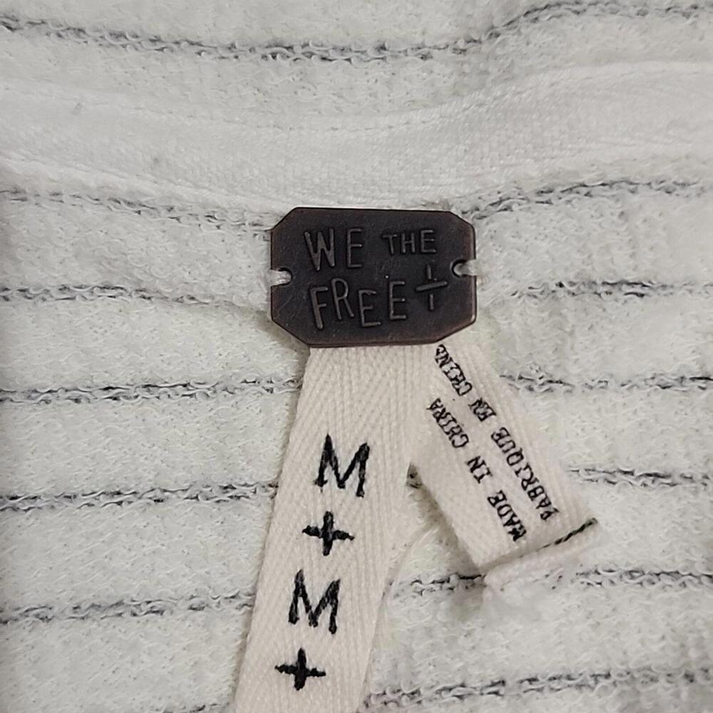 We the Free, 100% Cotton Ebb Flow French Terry Striped Zip Cardigan Size Medium - Picture 7 of 9